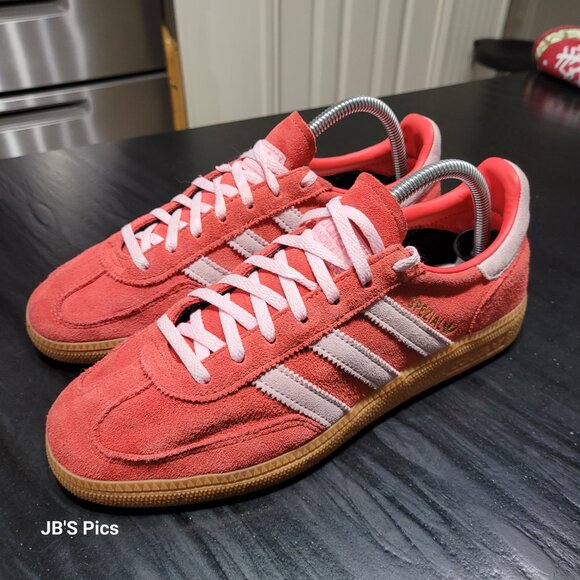 Adidas Spezial Handball Originals W Size 8.5 Red Clear Pink & Gum Sole Sneakers - Picture 3 of 16